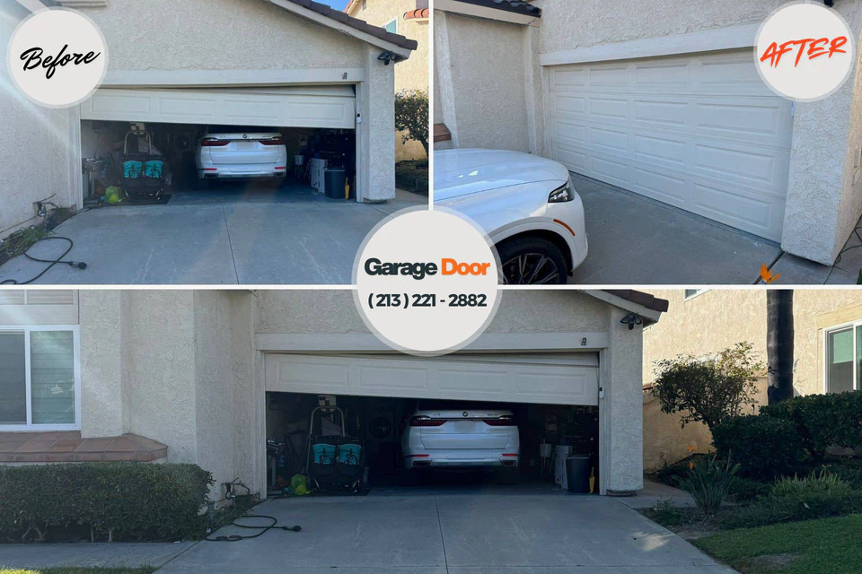 Before and after: garage door repair Sussex, WI